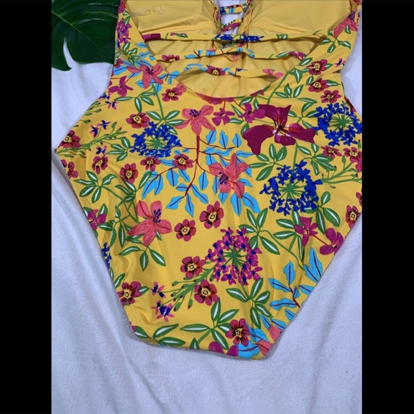 NEW Bleu Rod Beattie Magic Garden Plunge Ruffle One‎ Piece Swimsuit [SZ 12 ] - Picture 9 of 12